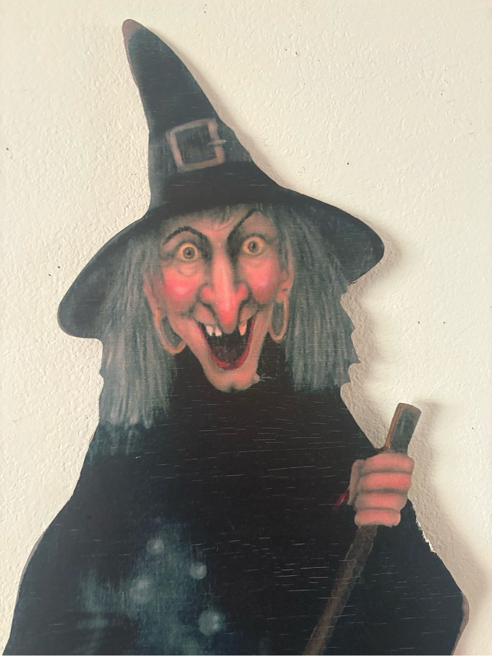 Vintage Bonnie Barrett boardwalk originals witch wood cutout large Halloween - Picture 4 of 5